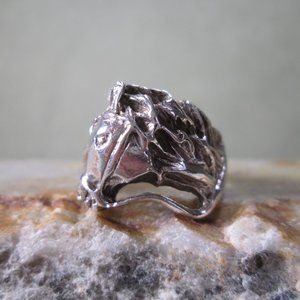 Sterling Silver Ring Equestrian, Horse Design sz 6